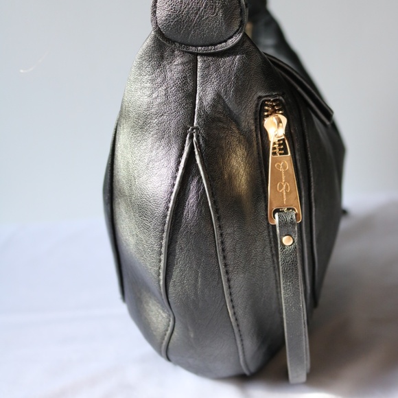Jessica Simpson Black Faux Leather "Sierra Hobo" Handbag Shoulder Bag Purse - Picture 9 of 12